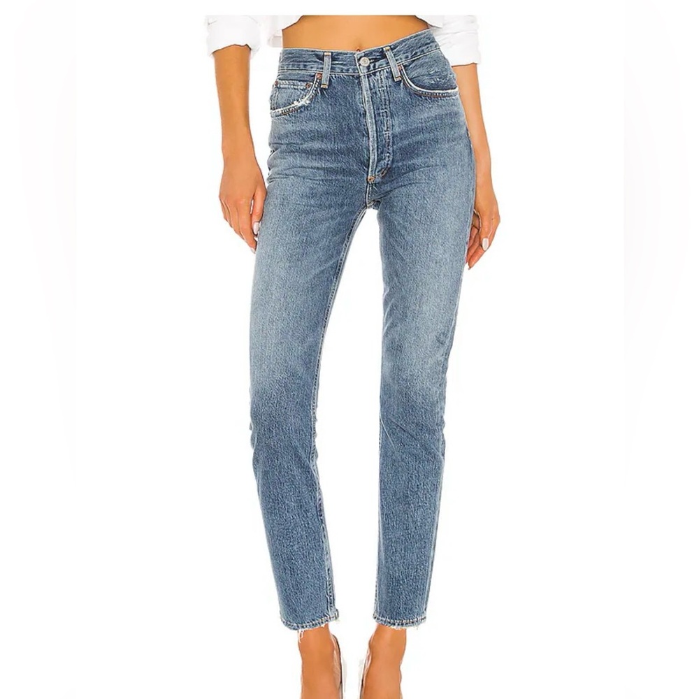 AGOLDE Riley High Rise Straight Crop Jeans – Frequency Size 23